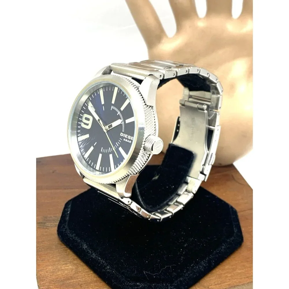 Diesel Men's Watch DZ1763 Rasp Quartz Blue Dial Silver Stainless Steel 47mm